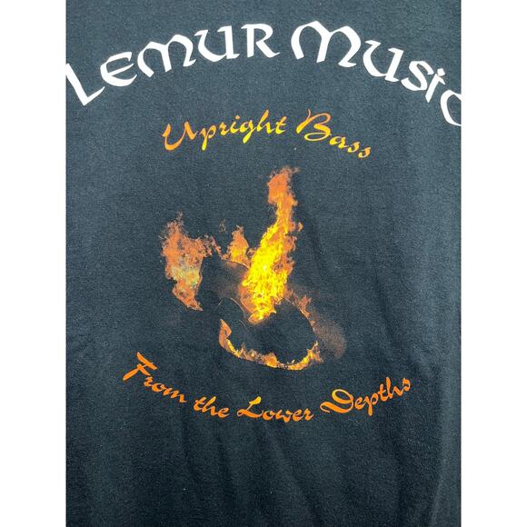 Vintage Lemur Music Shirt Upright Bass Black Graphic Tour Concert Tee Large - Picture 4 of 8